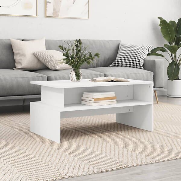 vidaXL Soffbord vit 90x55x42,5 cm konstruerat trä 834278
