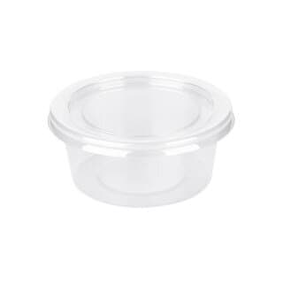 Plastbägare Rund Med Lock PP/PET Klar Ø97x45mm 200ml