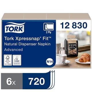 TORK Dispenserservett N14 2-lag Natur 16,5x21,3cm