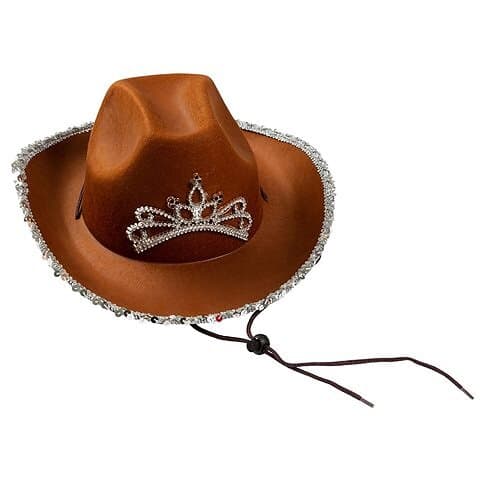 Tiara Brun Cowboyhatt med One size