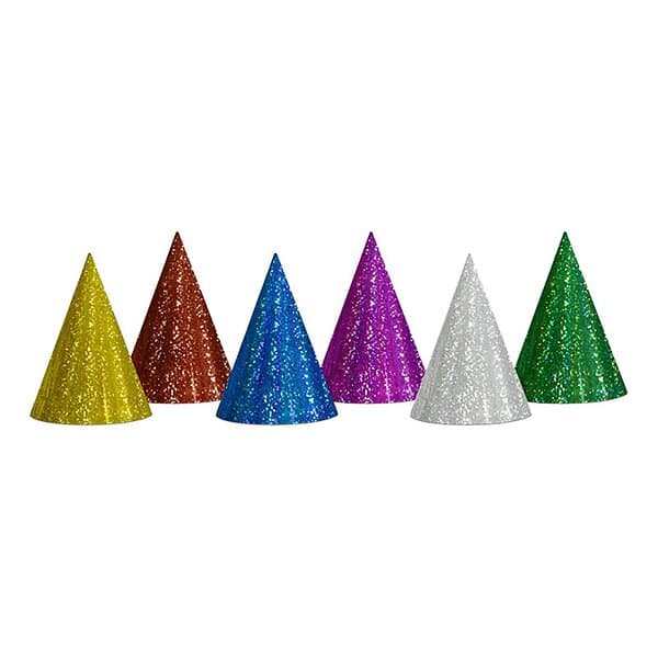 PartyDeco Partyhattar Holografiska Flerfärgade 20-pack