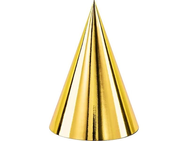 PartyDeco Partyhattar Guld 6-pack