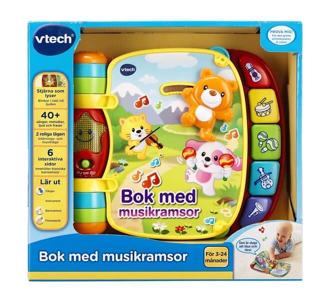 Vtech Baby bok med musikramsor Svenska