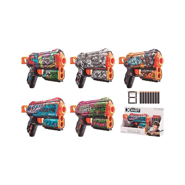 Zuru X-Shot skins flux Dart Blaster nkl. 8 Pilar