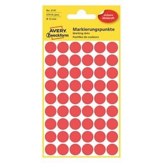 Avery Etikett färgsignal röd Ø 12mm