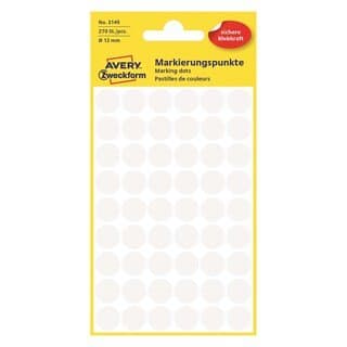 Avery Etikett färgsignal vit Ø 12mm