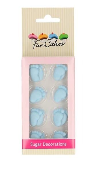 FunCakes Ätbar dekoration Bebisfötter blå