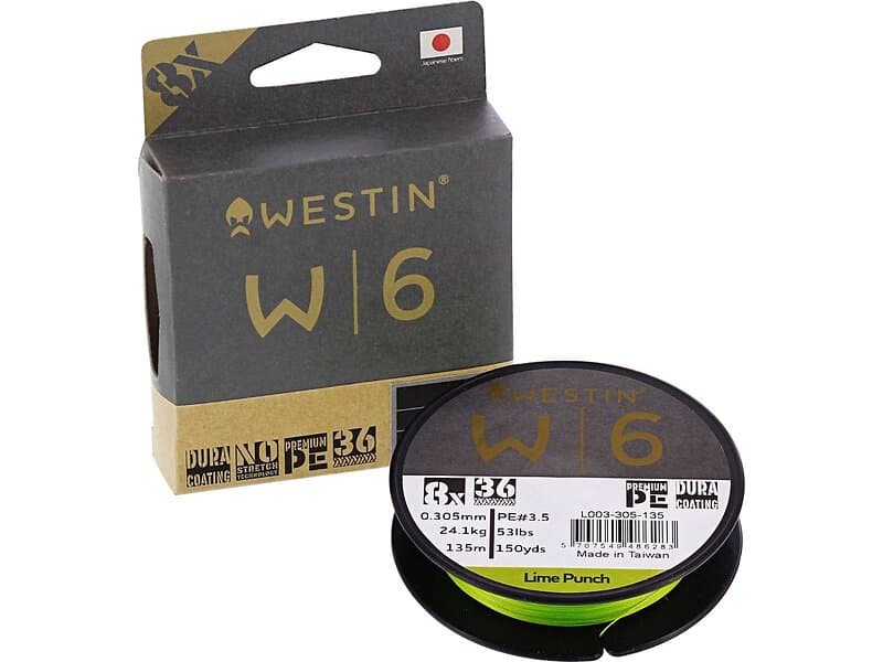 Westin Fishing W6 8-Braid 300m 0,305mm 24,1kg 53lbs Lime Punch