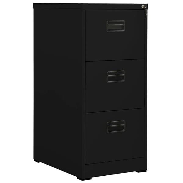 vidaXL Dokumentskåp svart 46x62x102,5 cm stål 336276