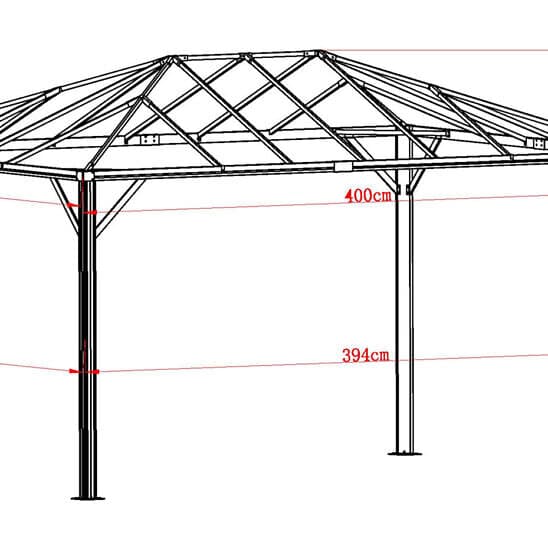 Brafab Biella paviljong antracit 3x4 m inkl. beiga väggar