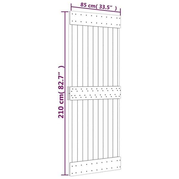 vidaXL Dörr NARVIK 85x210 cm massiv furu 154432