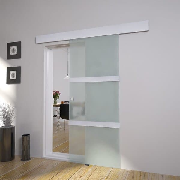vidaXL Skjutdörr glas och aluminium 178 cm silver 60266