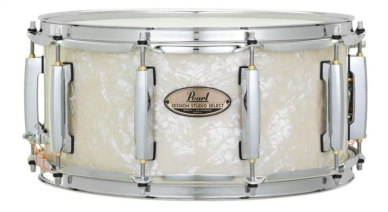 Pearl Session Studio Select 14x6.5 Snare Drum Nicotine White Marine