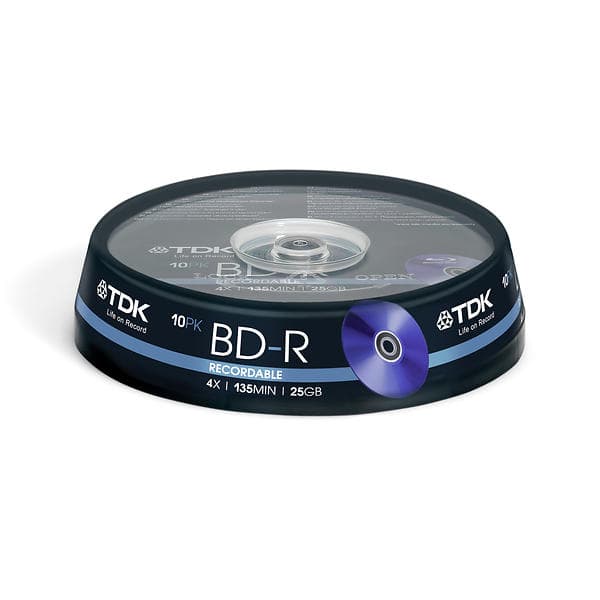 TDK BD-R 25GB 4x 10-pack Spindel