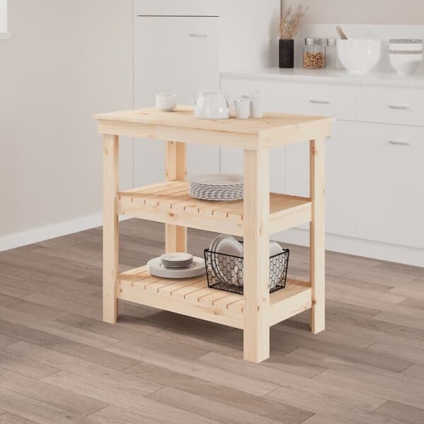 vidaXL Skobänk 78,5x50x80 cm massiv furu 823639
