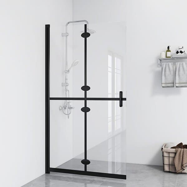 vidaXL Hopfällbar duschvägg med klart ESG-glas 90x190 cm 151182