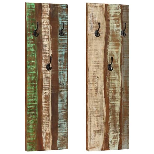 vidaXL Klädhängare väggmonterad 2 st 36x3x110 cm återvunnet trä 337067