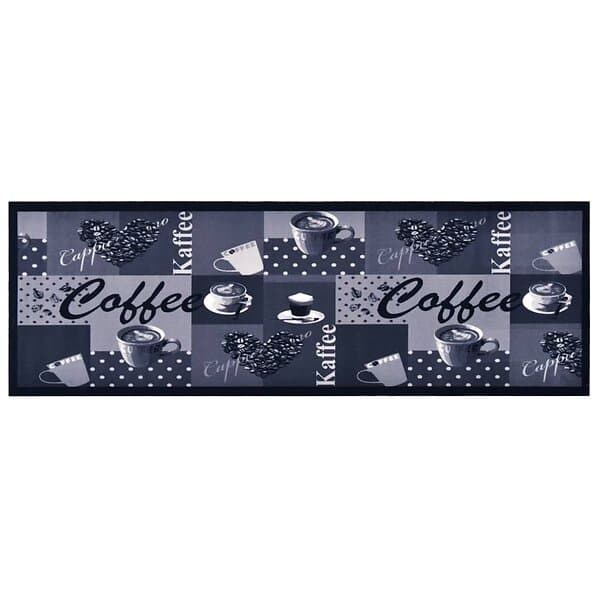 vidaXL Köksmatta maskintvättbar kaffe blå 45x150 cm 315967