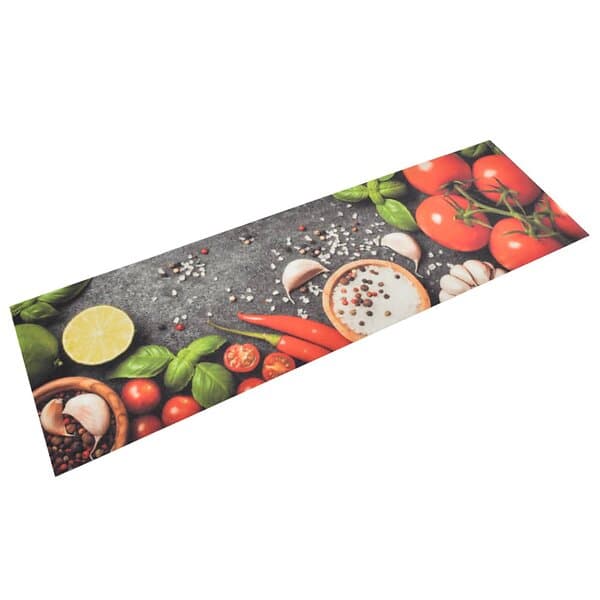 vidaXL Köksmatta maskintvättbar grönsaker 45x150 cm sammet 136537