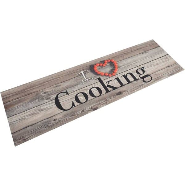 vidaXL Köksmatta maskintvättbar cooking grå 45x150 cm sammet 136546