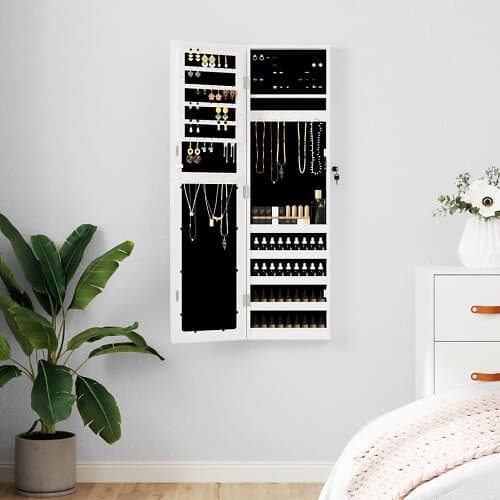 vidaXL Spegelskåp vit väggmonterat 30x8,5x106 cm 353214