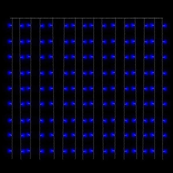 vidaXL Ljusdraperi 3x3 m 300 lysdioder blå 8 funktioner 328930