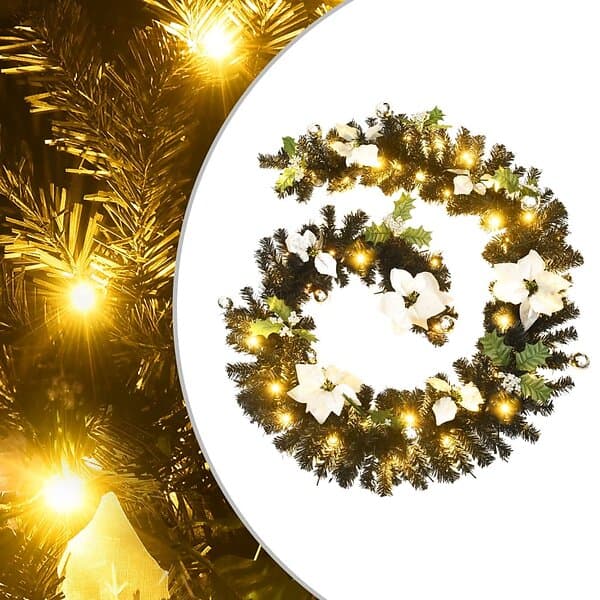 vidaXL Julgirlang med LED-lampor svart 2,7 m PVC 320973