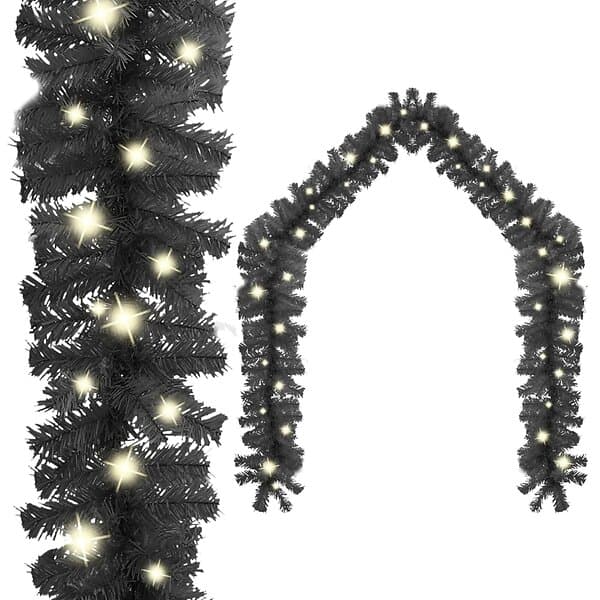 vidaXL Julgirlang med LED-lampor 5 m svart 329189