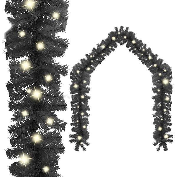 vidaXL Julgirlang med LED-lampor 20 m svart 329191