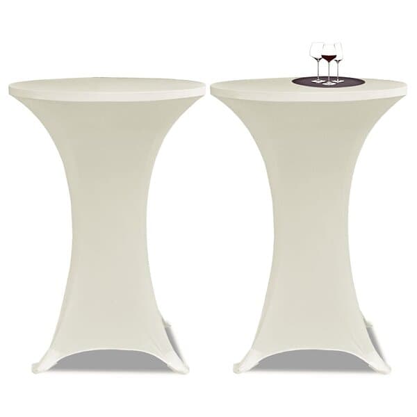 vidaXL Överdrag till ståbord 2 st Ø 60 cm stretch gräddvit 241207