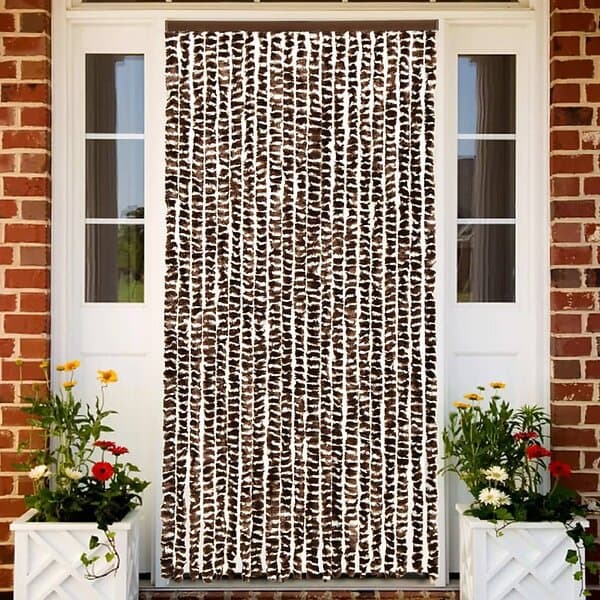 vidaXL Insektsdraperi brun och vit 90x220 cm chenille 325452