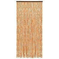 vidaXL Insektsdraperi ockra och vit 90x220 cm chenille 325458