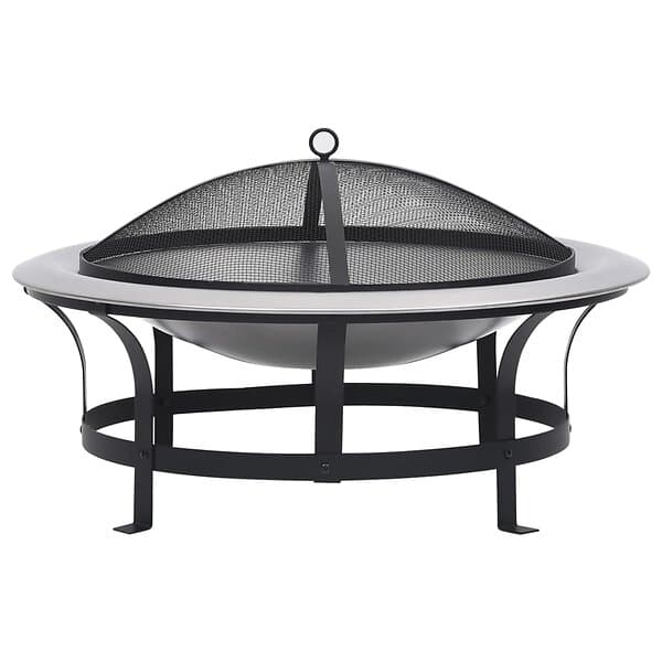 vidaXL Eldfat med grill rostfritt stål 76 cm 46530