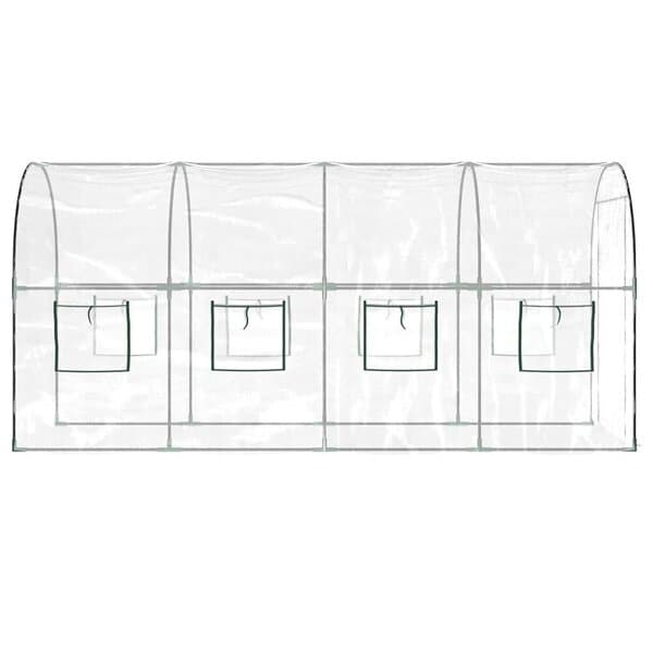 vidaXL Växthus genomskinligt 160x400x190 cm PVC & pulverlackerat stål 317247