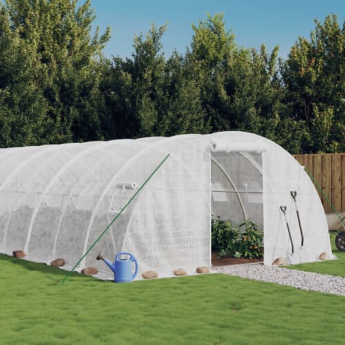 vidaXL Växthus med stålram vit 88 m² 22x4x2 m 3188081