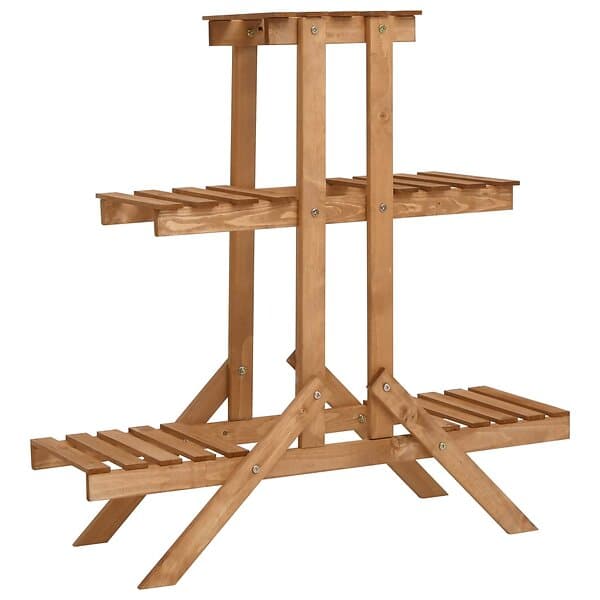 vidaXL Växtställ 83x25x83 cm granträ 47234