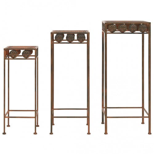 vidaXL Växtstativ 3 delar vintage stil metall rostfärgade 245928