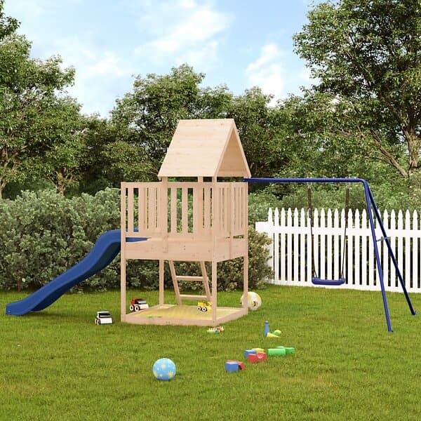 vidaXL Lekplats massiv furu 3155936