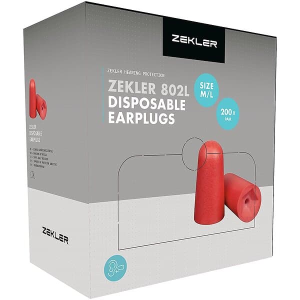 Zekler 802L Hörselpropp 200 par Storlek: L