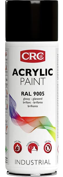 CRC Acrylic paint svart blank RAL 9005 (400ml)