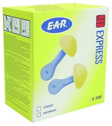 3M EAR Express Hörselpropp 100 par/frp Gul/Blå