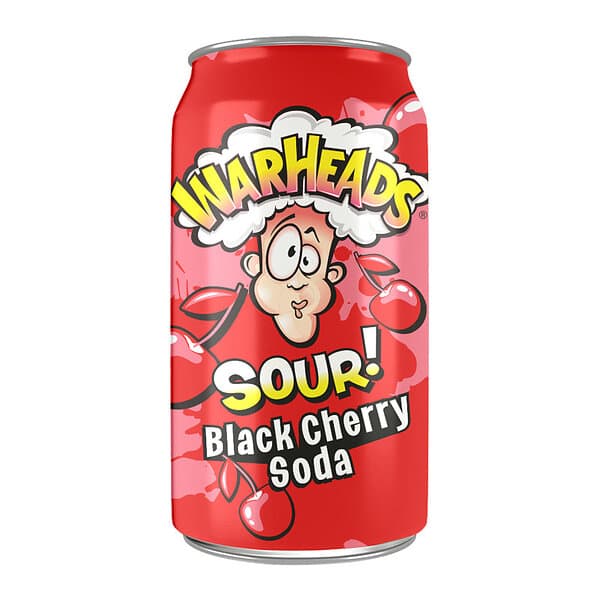 Cherry Warheads Sour Soda Black 355ml