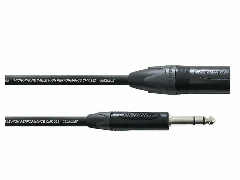 Cordial XLR Male 6,3 mm tele balanced, 2,5m