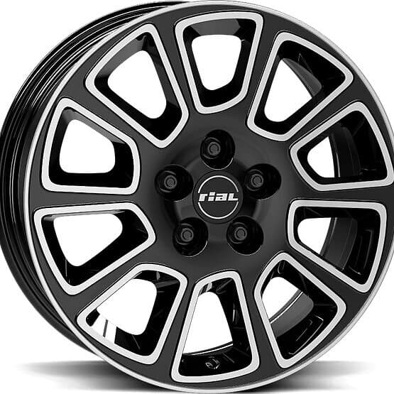 Rial Transporter 2 Diamond Black Polished 7X17 5/118 ET68 CB71,1