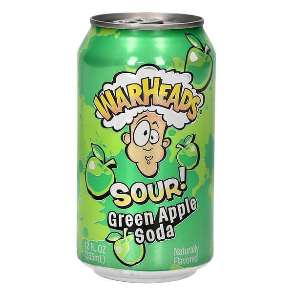 Warheads Sour Soda Green Apple 355ml