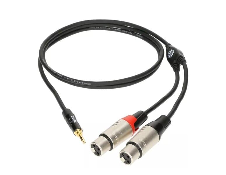 Klotz 1x3.5mm Ma ST Gold > 2xXLR Fe 1,8m