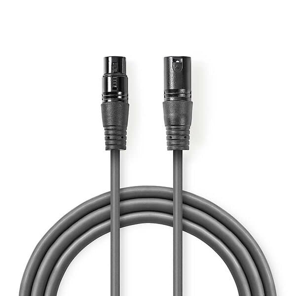 Nedis DMX 3-pin Ma > 5-pin Fe 0,30m Dark Grey