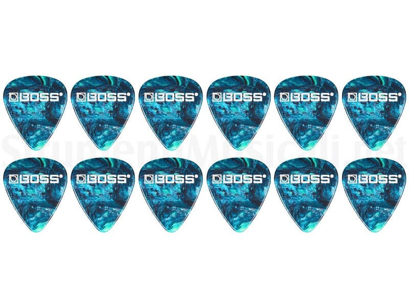 BOSS Celluloid Pick Medium OCEAN TURQUOISE 12 Pack