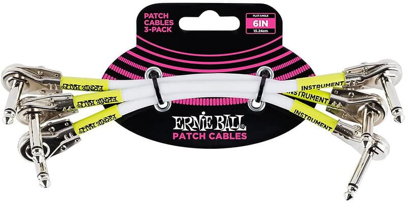Ernie Ball Patch Cable Flat Connectors 15 cm, 3-pack