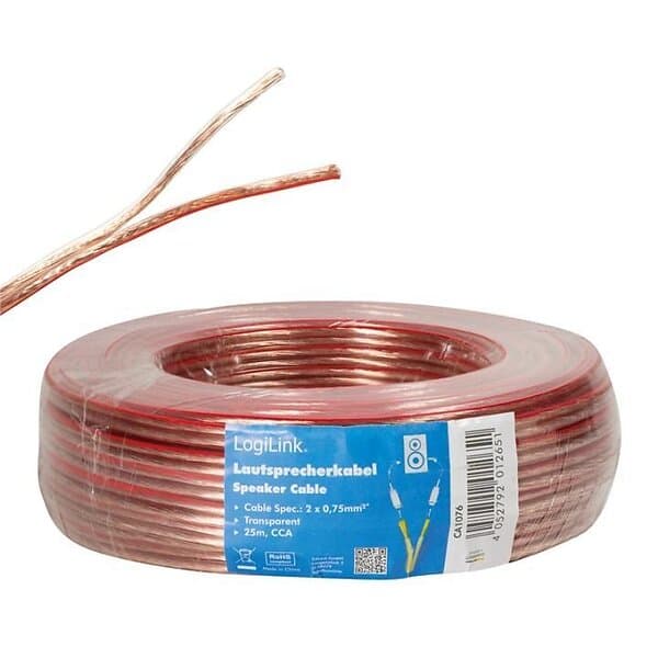 LogiLink 2x0,75 25m Transparent CA1076